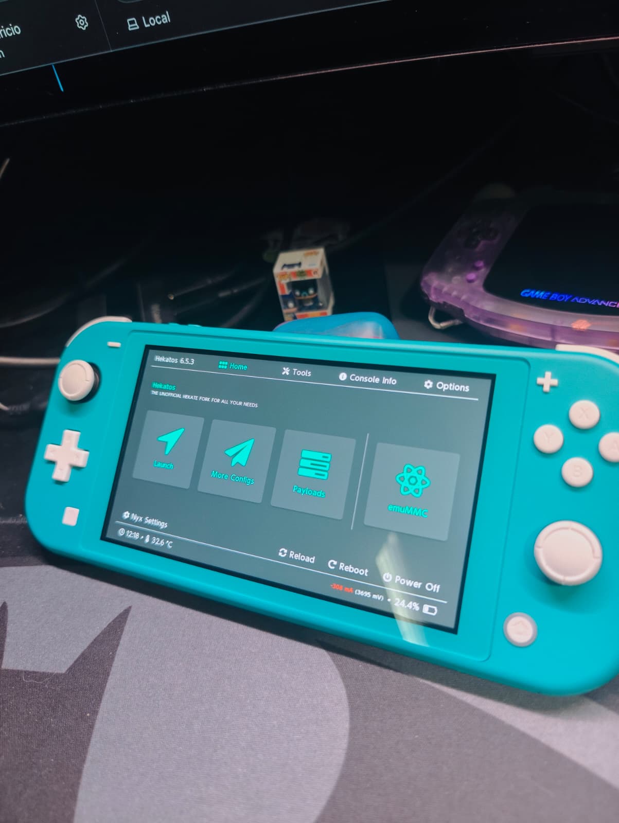 Picofly Chipped Blue Switch Lite